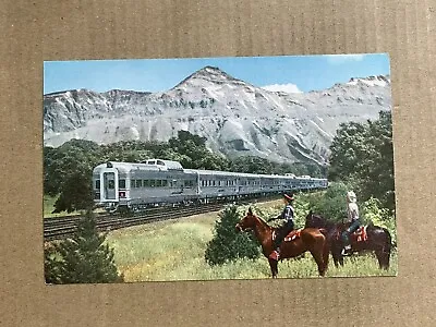 $4.25 • Buy Postcard Denver Zephyr Railroad Train Cowboys Horses Mountains Vintage PC