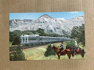 $4.25 • Buy Postcard Denver Zephyr Railroad Train Cowboys Horses Mountains Vintage PC