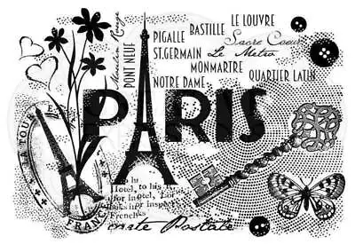 £5.99 • Buy PARIS POSTCARD - Clear Magic Stamp - Woodware