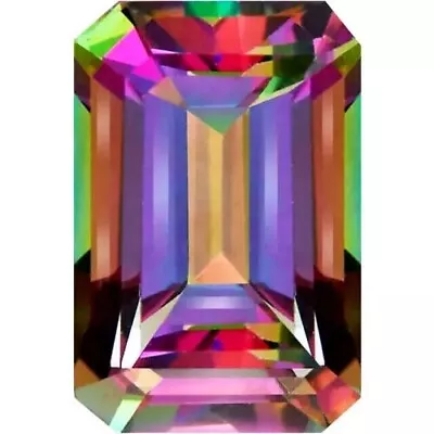 10x8mm Mystic Topaz Emerald Cut AAA+ Loose Gemstone - Green & Purple Brazil • $55.35