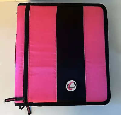 Case-it Zipper Binder 2 Inch D-251 Ring File Folder Zip Tab Hot Pink • $8.99