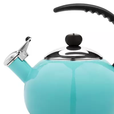 Modern Luna Whistling Stovetop 2.5qt Tea Kettle Pot Aqua Teal • $22.79