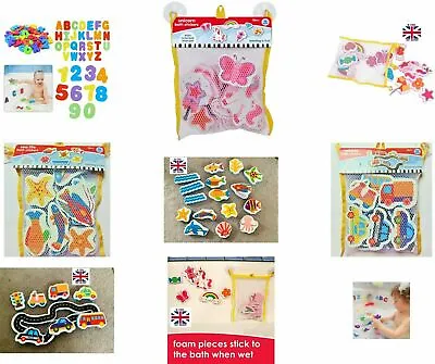 £7.99 • Buy Toddler Baby Bath Toys | Fun Safe Foam Shape Stickers |  Storage Net| Xmas Gift 