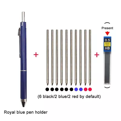 Multicolor Pen: 4 In 1 Metal Mechanical Pencil With Four Color Ballpoint Pens US • $11.92