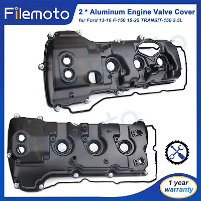 2* Aluminum Engine Valve Cover For Ford 13-16 F-150 15-22 TRANSIT-150 3.5L Turbo • $239.97