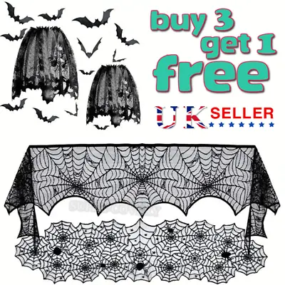 Halloween Spider Web Table Runner Lace Tablecloth Cover Party Decoration UK • £3.45