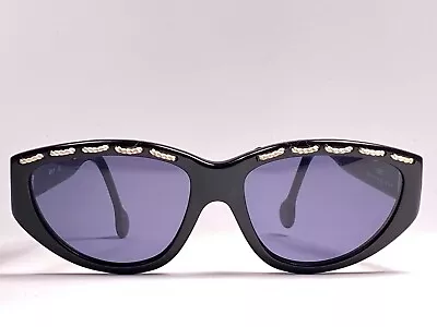 Vintage Balenciaga Bs8 Black Cat Eye Grey Lenses Sunglasses 1990's • $349