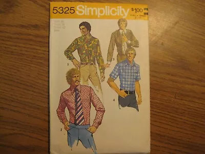 5325 Long Short Sleeve Shirt Simplicity Sewing Pattern Mens Sz 16 N16 C42 • $5.87