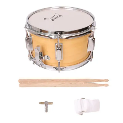 Marching Snare Drum 10 Inch Percussion Wood Shell Beginner Strap Stick Band Set • $43.69