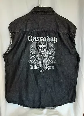 Tri Mountain Cassoday Bike Run Denim Sleeveless Shirt Men's Size XL- NEW - E35 • $40