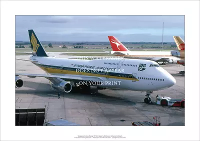 $33.20 • Buy Singapore Airlines 747-312 A3 Art Print – Melbourne Airport – 42 X 29 Cm Poster