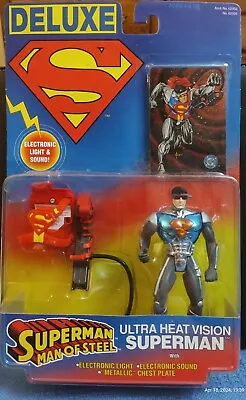 Vintage 96 Kenner DC Comics Deluxe Superman MoS  Ultra Heat Vision Superman  NIB • $20