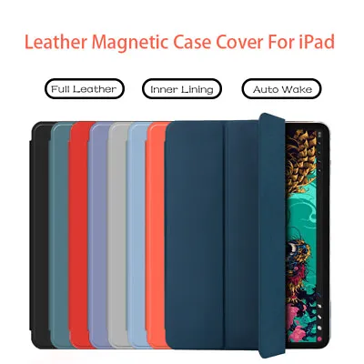 Leather Smart Case For IPad 9.7  10.2  5 6 7 8 9 Air 4 5 Pro 11 Mini 1 2 3 4 5 6 • £6.99