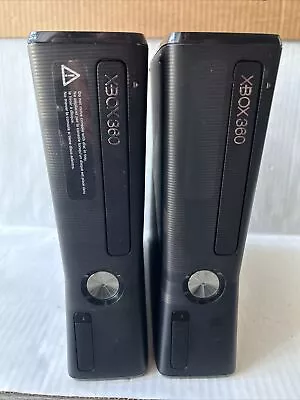 2x Xbox 360 S Slim Black Console Only No Hard Drive PARTS ONLY RED RING • $29.99