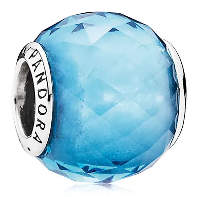 £44.47 • Buy NEW! AUTHENTIC PANDORA Geometric Facets With Sky Blue Crystal Charm ~ 9001