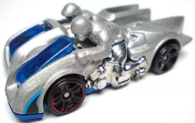 2015 Hot Wheels Side Ripper Silver & Blue 2 3/8  Diecast Motorcycle Side Cars • $10.99