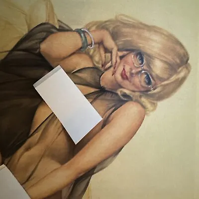 VARGAS GIRL November 1974 Playboy Print Blonde In Sheer Nightie Wearing Glasses • $5