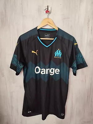 Olympique Marseille 2018 2019 Away Sz L Puma Shirt Jersey Soccer Kit Maillot Tee • $39.95