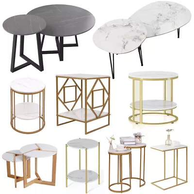 $105.92 • Buy Professional Marble Coffee Table Nesting Tables Sofa Bed Side End Table Warranty