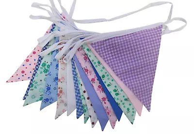 Farmhouse Vintage Floral Shabby Chic 5m Double Sided Fabric Bunting - Free Post • £8.50