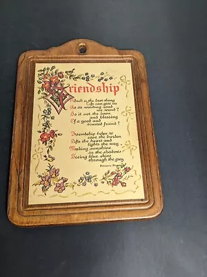 Vintage Friendship Wood Plaque • $9.50