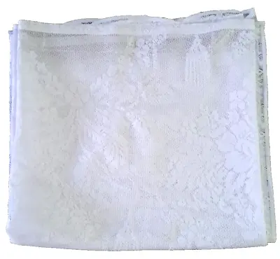 Fabric Shower Curtain White Sheer Lace Floral Cottage Romantic Farmhouse • £15.19