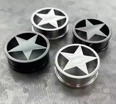 PAIR Surgical Steel Star Screw Fit Tunnels Ear Plugs Earlets Gauges Body Jewelry • $14.95