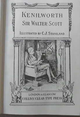 Kenilworth Sir Walter Scott With B&W Llustrations Collins Clear-Type Press 1920s • £16