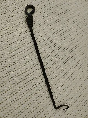 Vintage Hand Forged 12  Iron Meat Hook Rugged Rustic Primitive Blacksmith Twists • $17.99