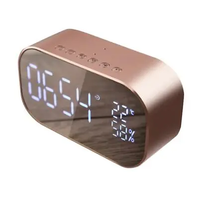 Portable Wireless Bluetooth Speaker Alarm Clock TF Card MP3 Music Player Rose • £14.94
