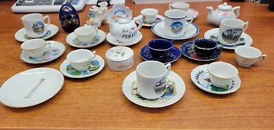 Lot Of 20 Vintage City State Country Porcelain Tea Cups & Saucers • $40