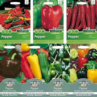 £2.93 • Buy Vegetable Seeds Sweet Peppers And Mild Hot Chilli Peppers Selection UK