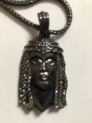 New ICE BLING Black Jesus Necklace Pendant 22  Box Chain & 2  Christ Pendant • $6.99