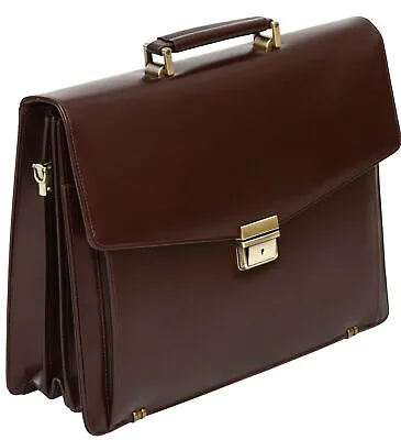 Bonded Leather Laptop Briefcase With Detachable Sleeve Business Bag Work Case (B • £74.99