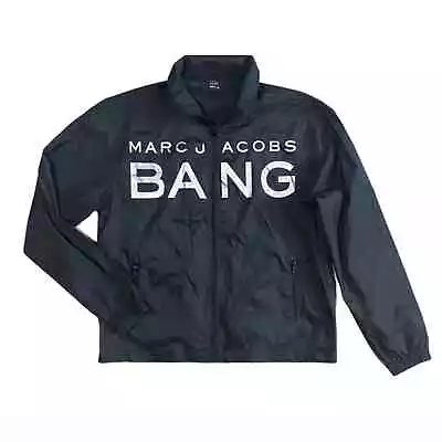 Marc Jacobs Black Bang Lightweight Windbreaker Jacket Size Medium • £82.04