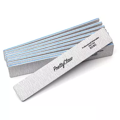 10pc Professional Nail Files Acrylic File Rectangle Zebra Jumbo File 80/80 Grit • $8.75