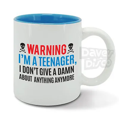 WARNING TEENAGER Mug Cup Mr Miss Grumpy 16 17 18 Year Old Birthday Gift Idea • £12.95