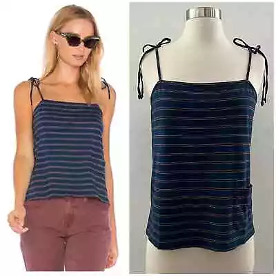 Current/Elliott The Knit Tie Cami Tank Top Strappy Stripes Size 3 = Large NWT • $29.99