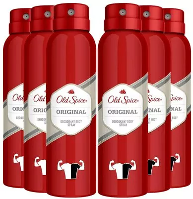 6 X Old Spice Original Deodorant Body Spray Fresh Clean Odour Mens 150ml • £19.95