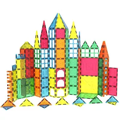 182PC Magnet Tiles Mag-Genius Magnetic Building Blocks SET Toys For Kids GIFT • $69.99