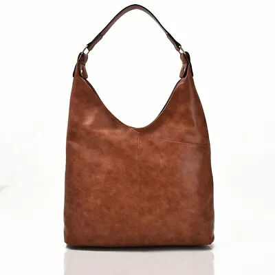 Women's Large Designer Style Soft Faux Leather Tori V Slouch Hand Bag For Work • £17.50