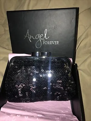 Victoria's Secret Sequins Coin Purse Black Flip To Silver  Angel Forever  New! • $15