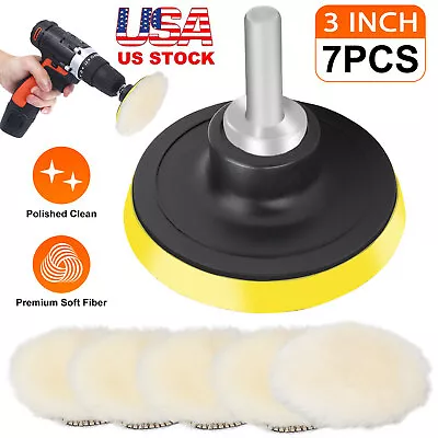 7PCS 3 Inch Car Polishing Buffing Pads Kit For Drill Sponge Waxing Foam Polisher • $10.98