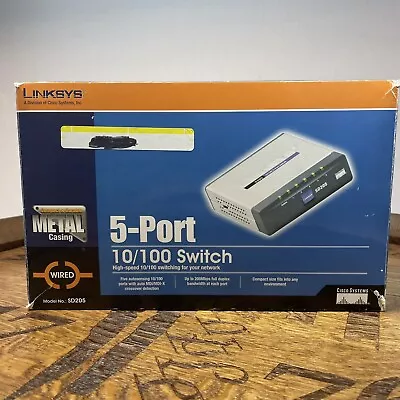 Linksys 5 Port Switch SD205 With Power Supply Open Box • $25