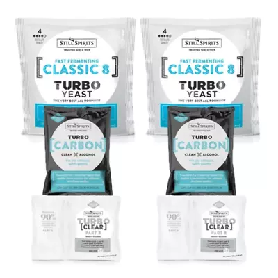 Still Spirits Classic 8 Double Pack With 2x Classic 8 Yeast 2x Turbo Carbon & 2 • $59