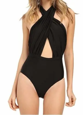 6 Shore Road By Pooja Womens Cabana One-Piece Swimsuit Black Size Large - • $39.99
