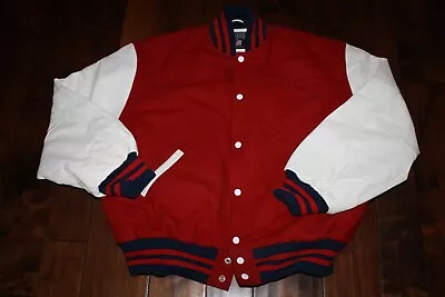 Vintage Stewart Strauss Letterman Varsity Jacket TEXANS BLUE JACKETS 2XL • $65