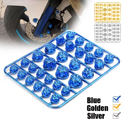 30x Motorcycle Bicycle Screw Nut Bolt Cap Cover Decoration Accessories Universal • $9.98