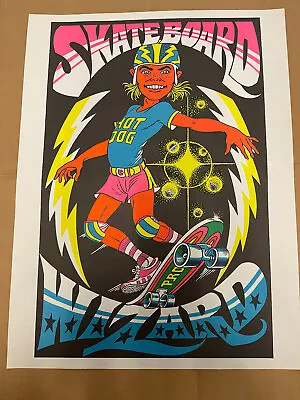 Original Vintage Blacklight Poster Skateboard Wizard Stars 23  X 18  Rolled • $49.95