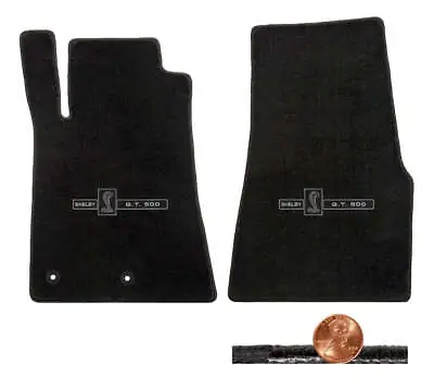 2011 2012 GT-500 & Mustang 2pc Black Classic Floor Mats - Shelby Cobra Logos • $138.99